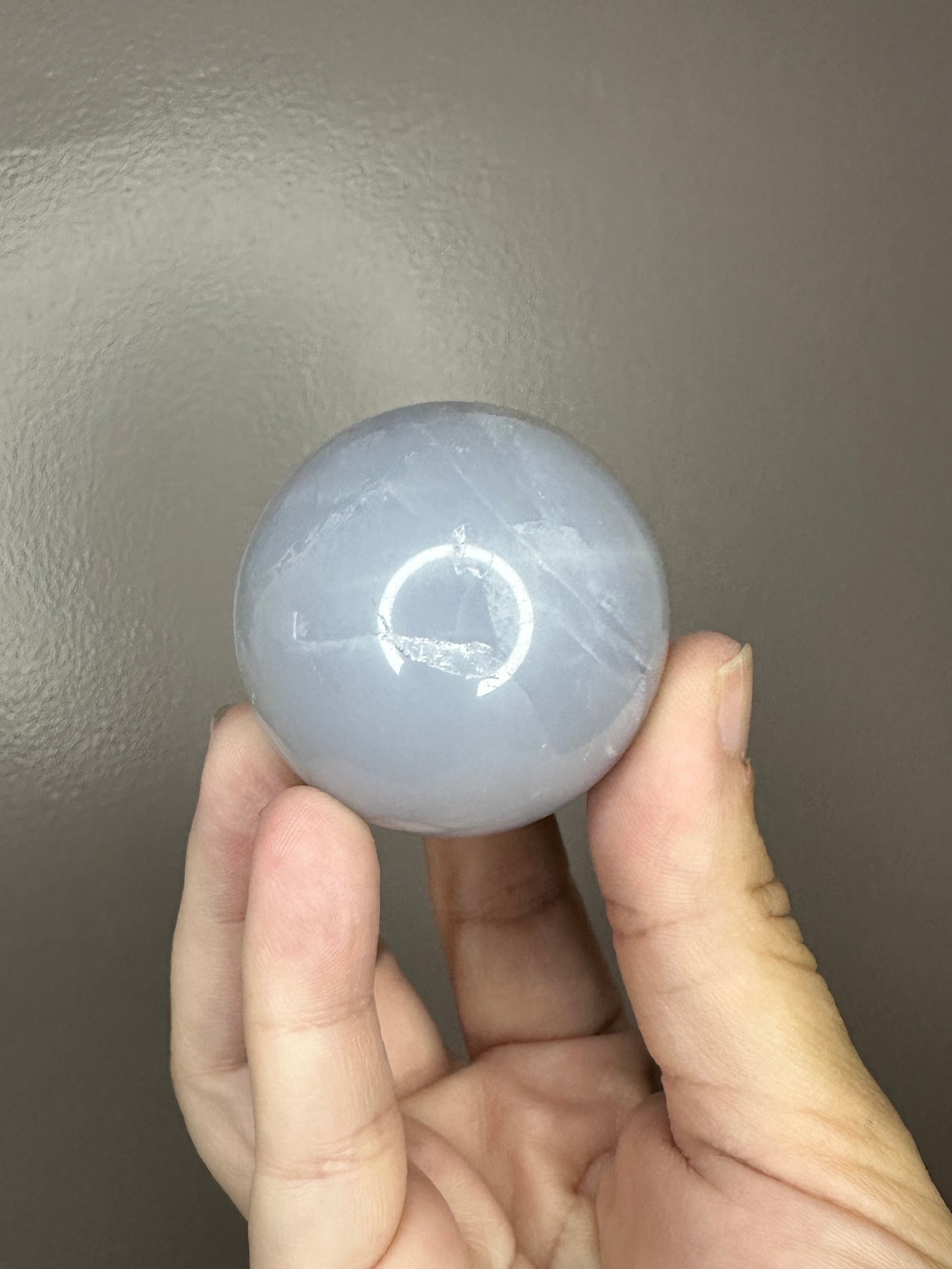 Blue Rose Quartz Crystal Small Sphere From Brazil (includes complementary stand)