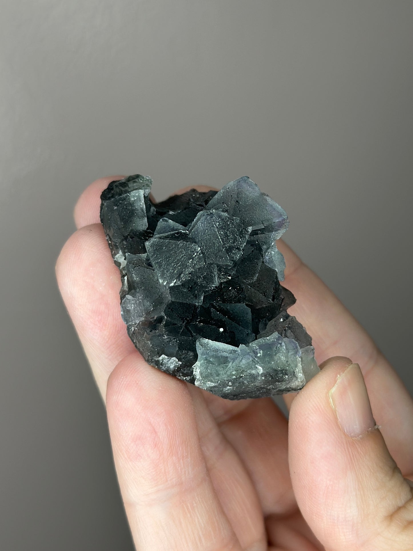 Blue Octahedron Fluortie - A