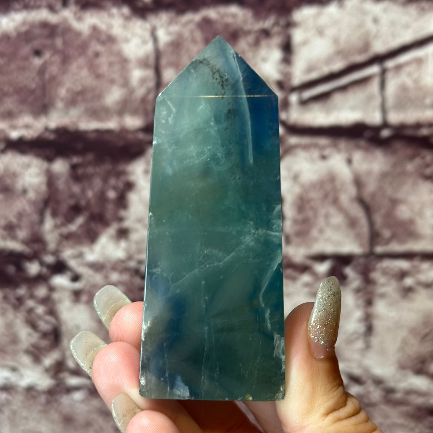 Blue Fluorite Tower (dendritic inclusions) 38