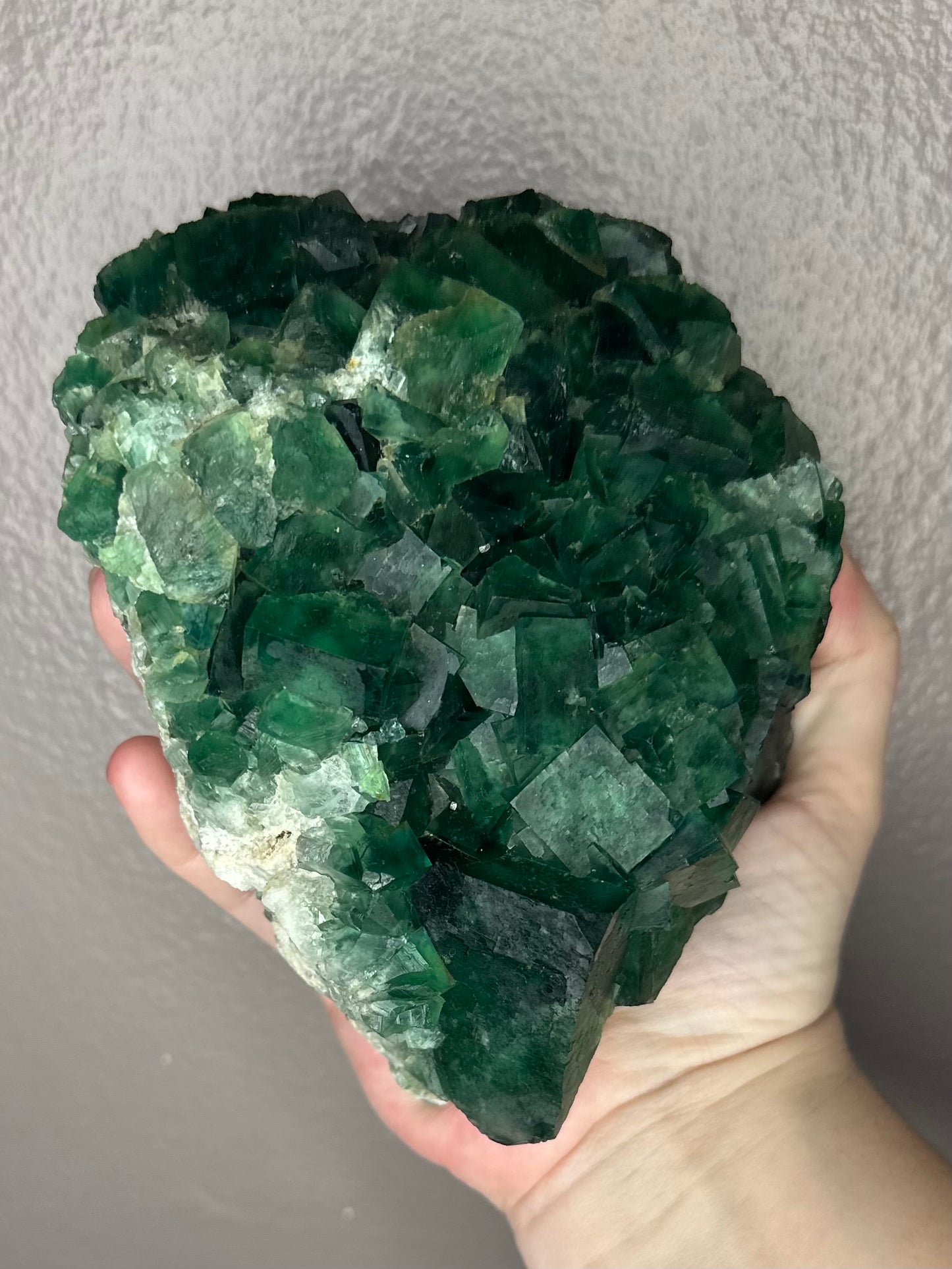 Green Cubic Fluorite XL Crystal Cluster From Madagascar