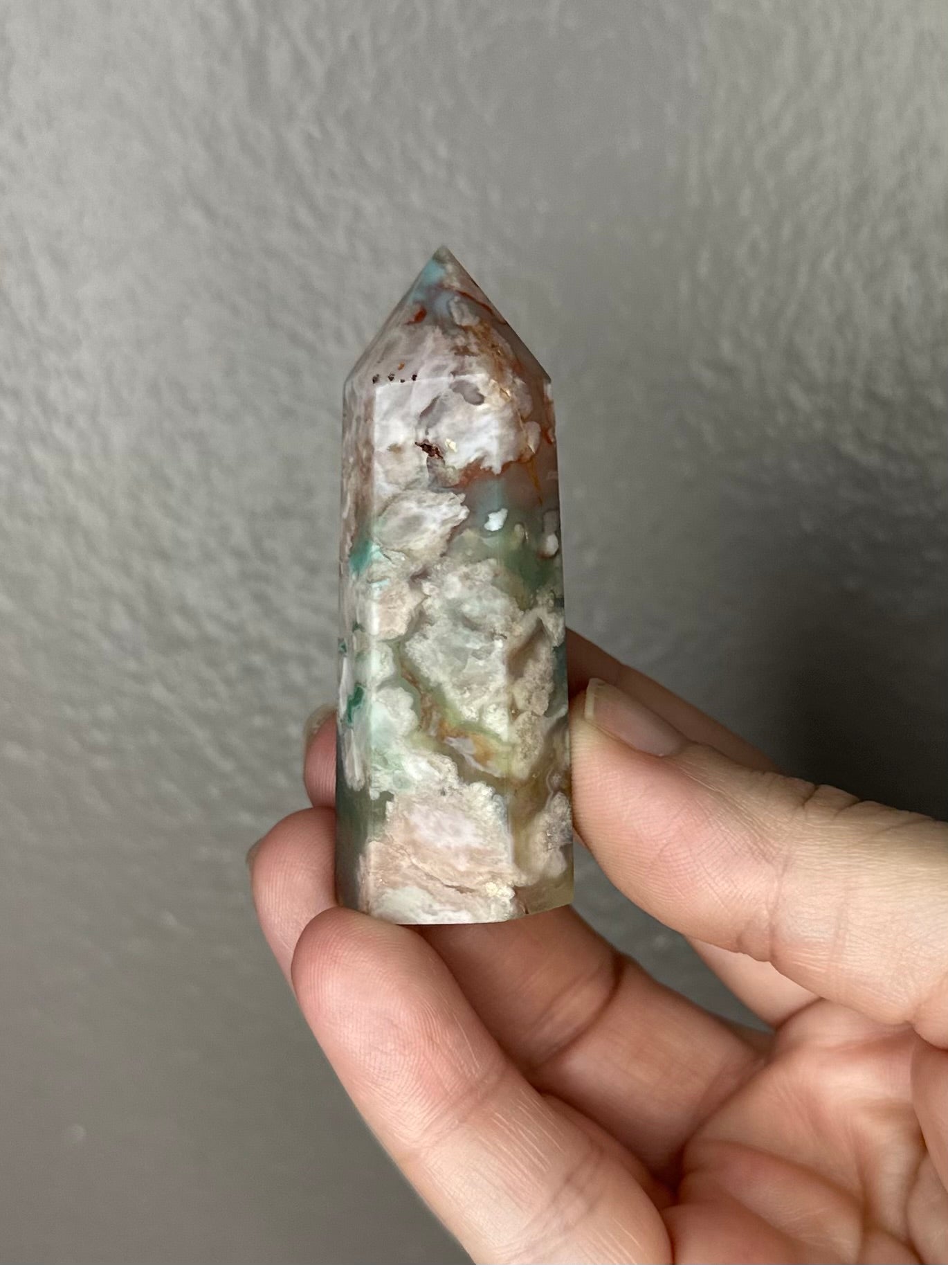 Green Flower Agate Tower 8A