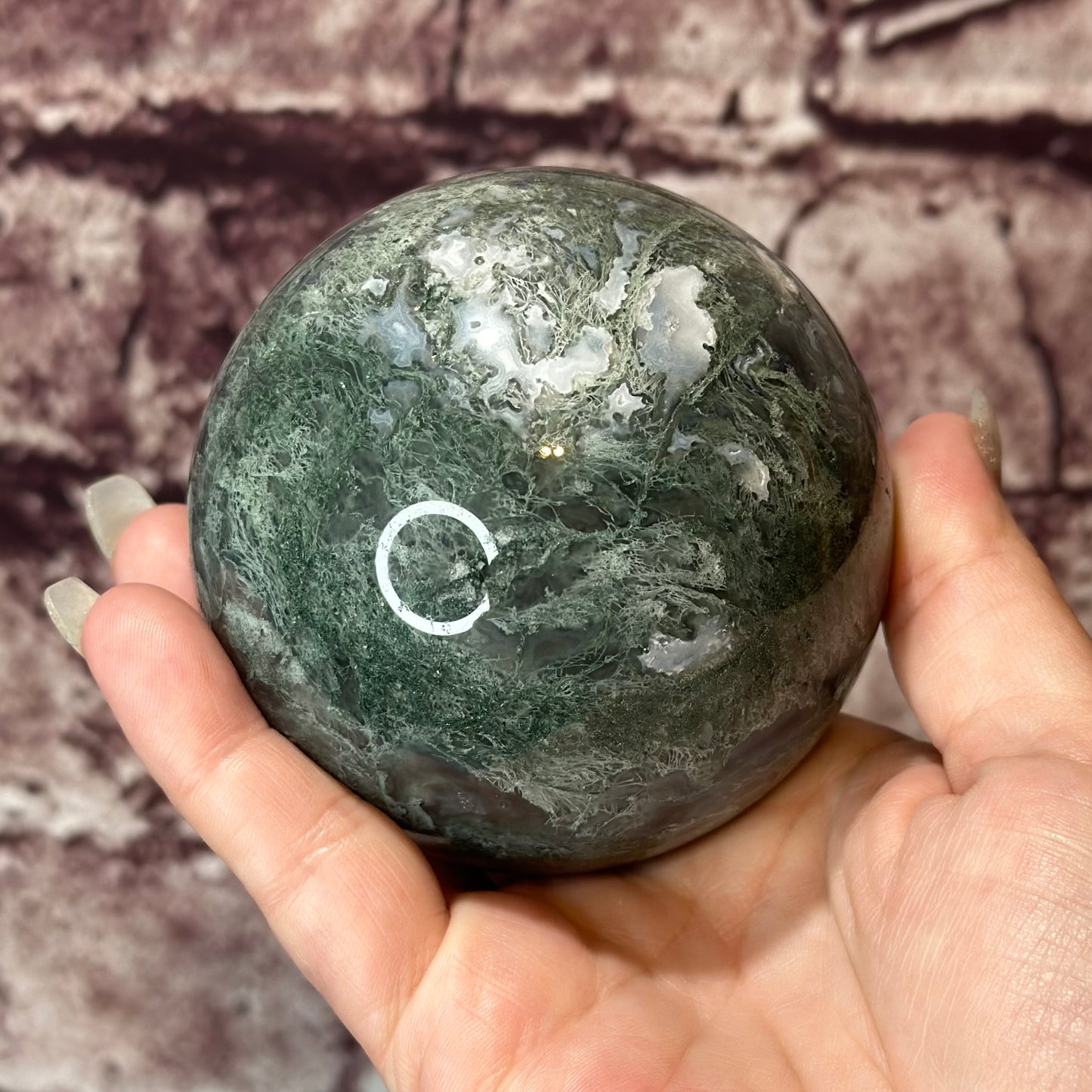 Moss Agate Sphere 85B