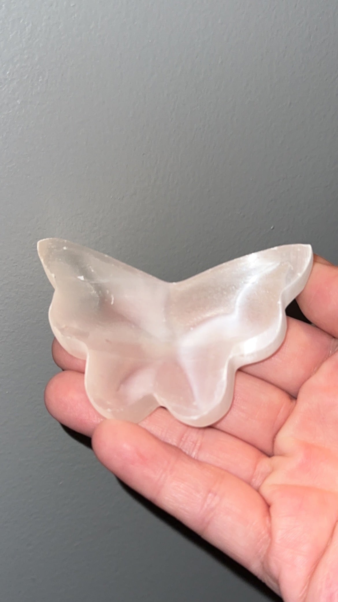 Satin Spar / Selenite Butterfly Bowl