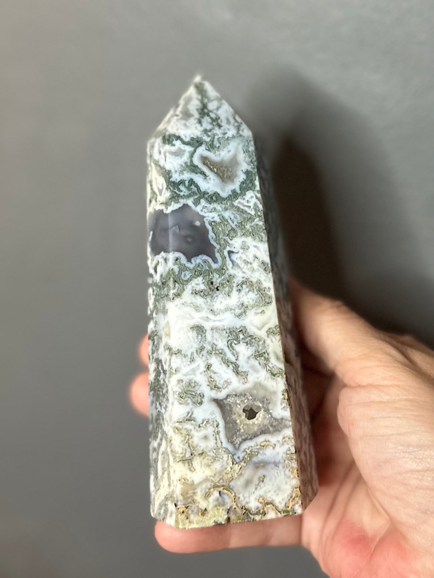 Druzy Moss Agate Tower 65