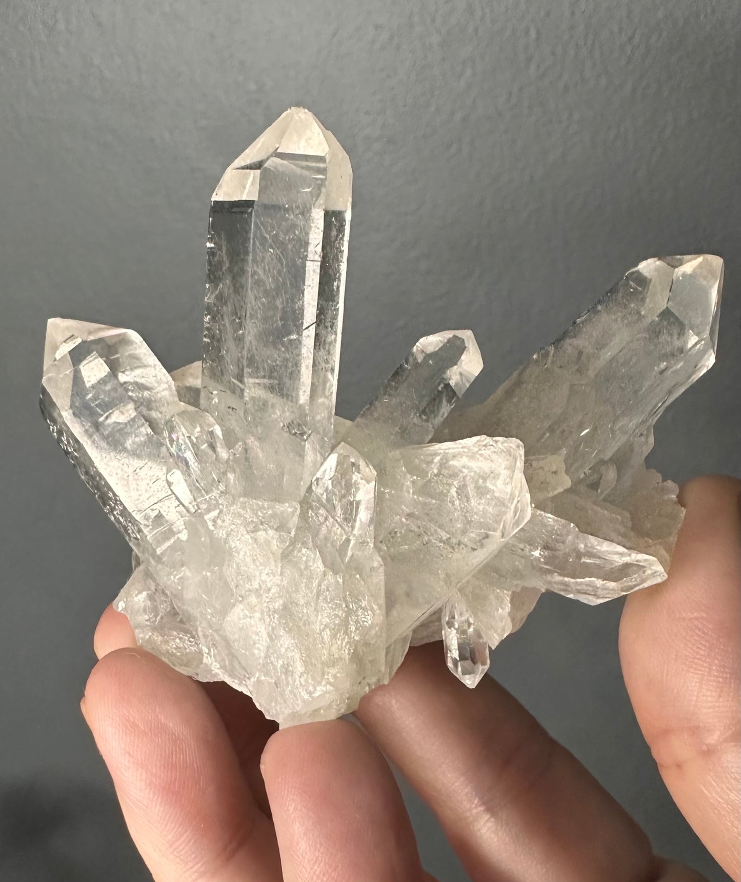 High Quality Brazilian Clear Quartz Crystal Cluster With Rainbows