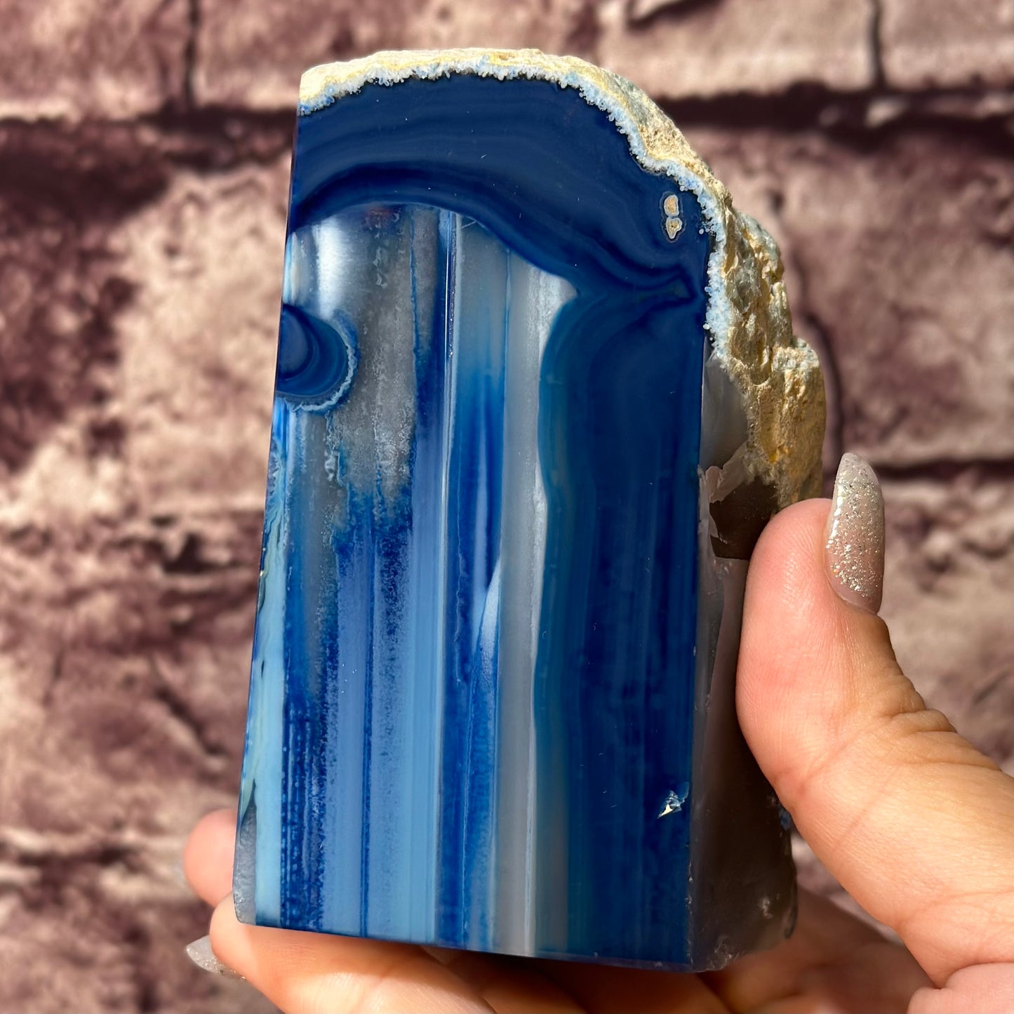 Blue Agate BookEnd ( This is A Dyed Crystal )