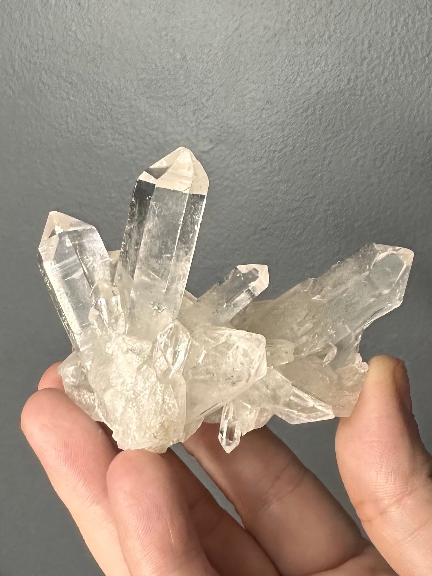 High Quality Brazilian Clear Quartz Crystal Cluster With Rainbows