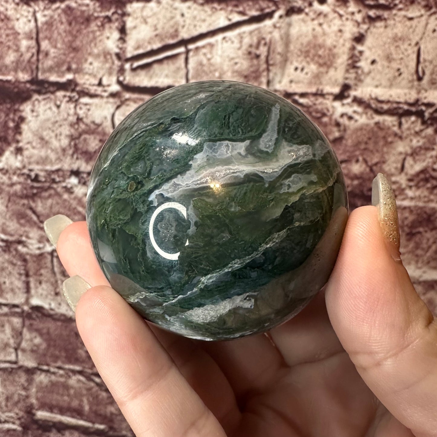 Moss Agate Sphere 25A