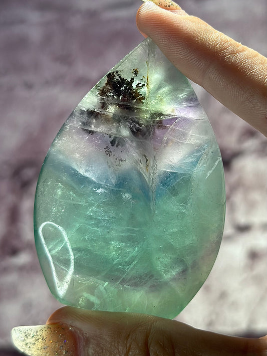 Fluorite Tear FreeForm ( Dendritic inclusions ) 28