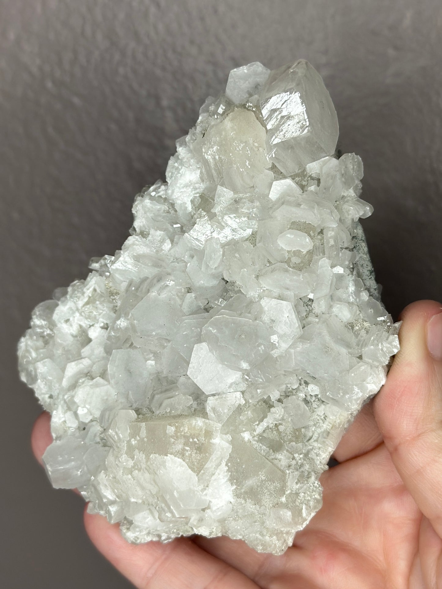 Hexagonal Sandwich Calcite on Quartz and Sphalerite Matrix Pink Uv reactive Crystal