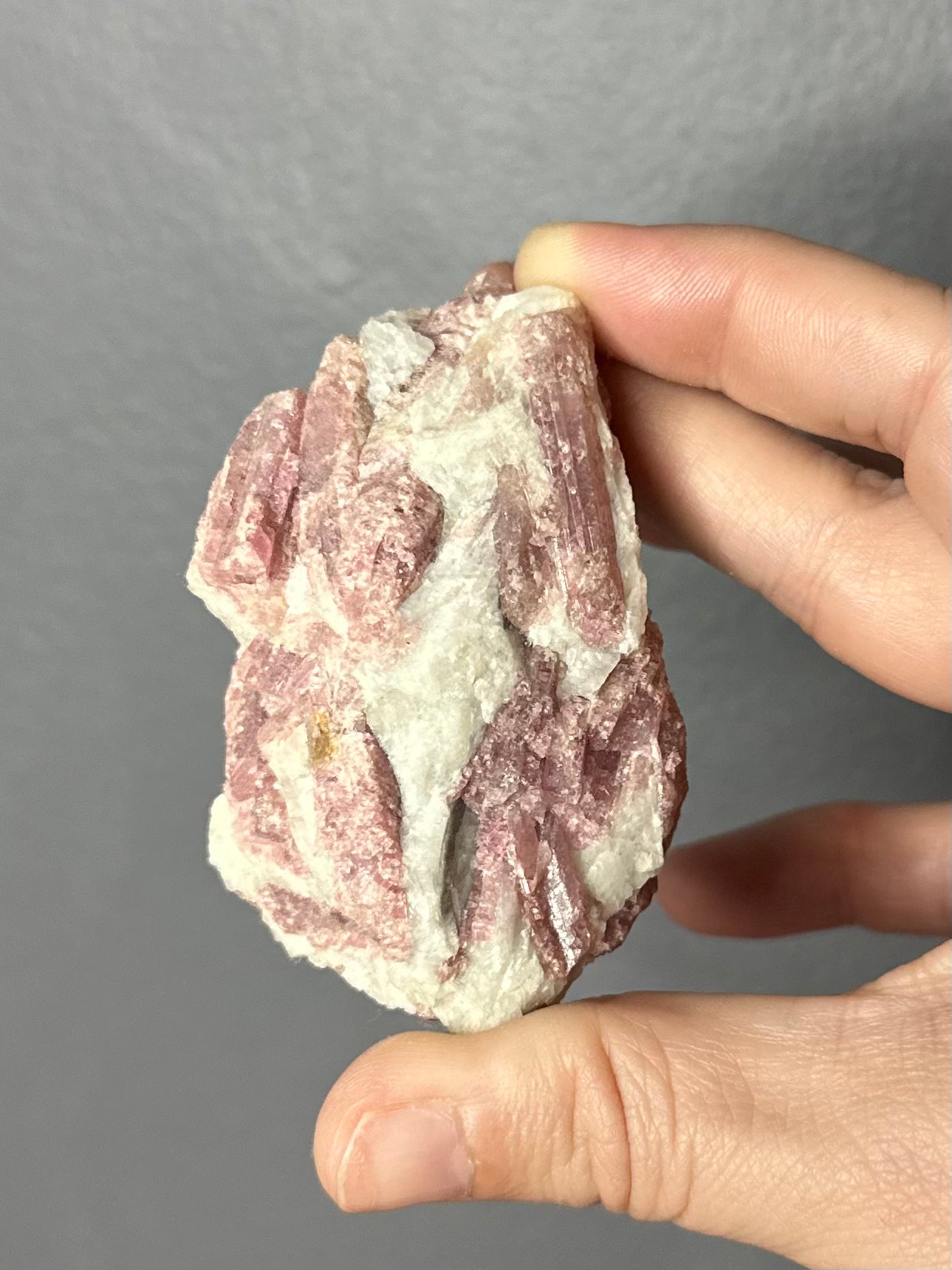 Pink Tourmaline in Quartz Raw Cluster