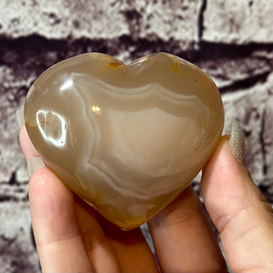 Flower Agate Crystal Heart Carving 20